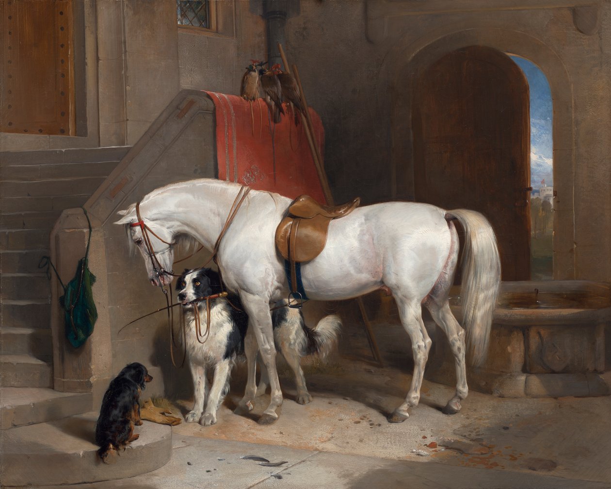 Oblíbené, majetek H.R.H. Princ George z Cambridge [1835, Royal Academy of Arts, Londýn, katalog výstavy] od Sir Edwin Henry Landseer