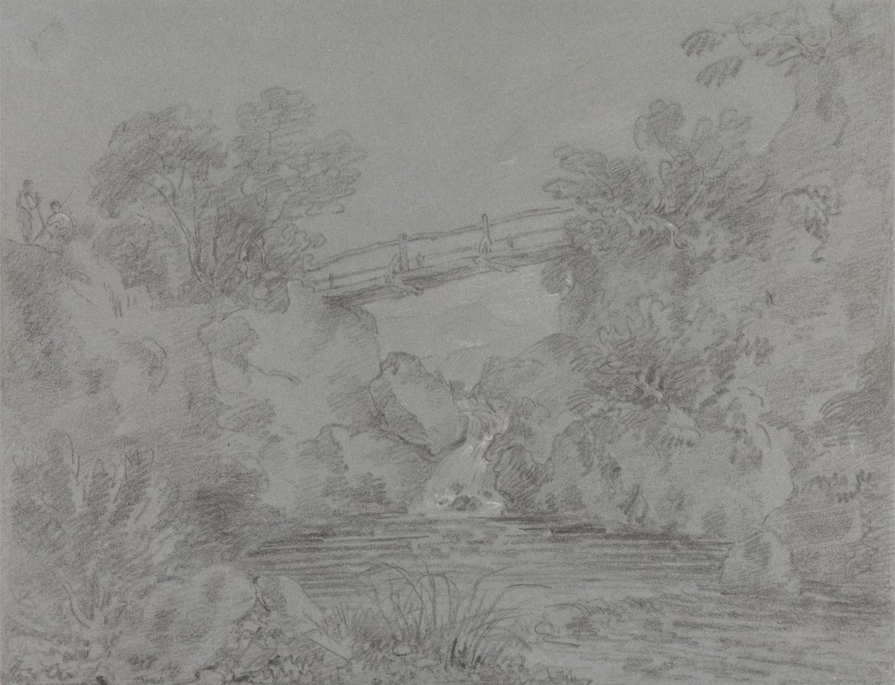 Most přes bazén v Llanrwst od Sir George Howland Beaumont seventh Baronet