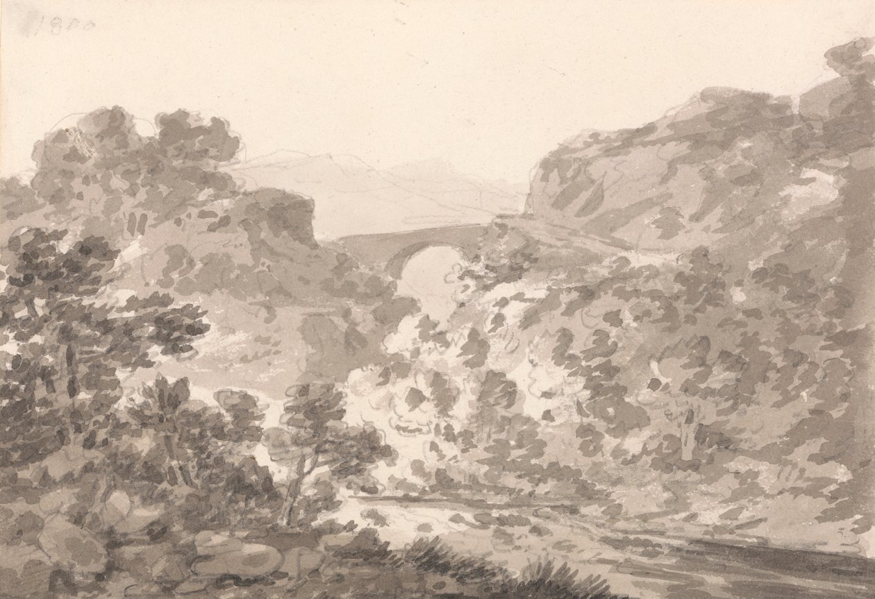 Most přes Stream, Severní Wales od Sir George Howland Beaumont seventh Baronet