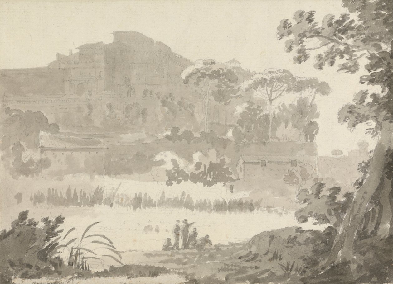 Vatikán ze silnice do Ponte Mola od Sir George Howland Beaumont seventh Baronet