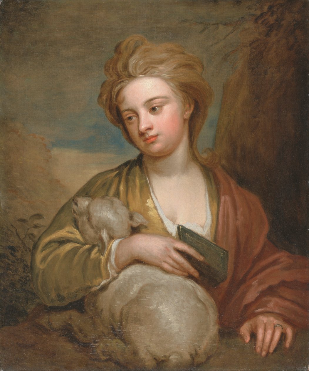 Portrét ženy jako svatá Agnes, tradičně identifikována jako Catherine Voss od Sir Godfrey Kneller