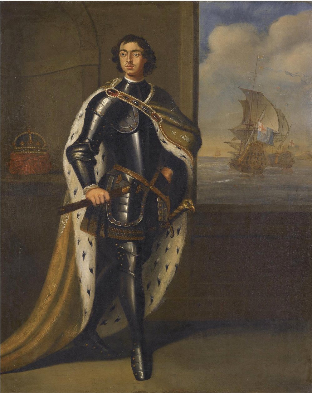 Portrét císaře Petra I. Velikého 1672-1725, 90. léta 17. století od Sir Gotfrey Kneller