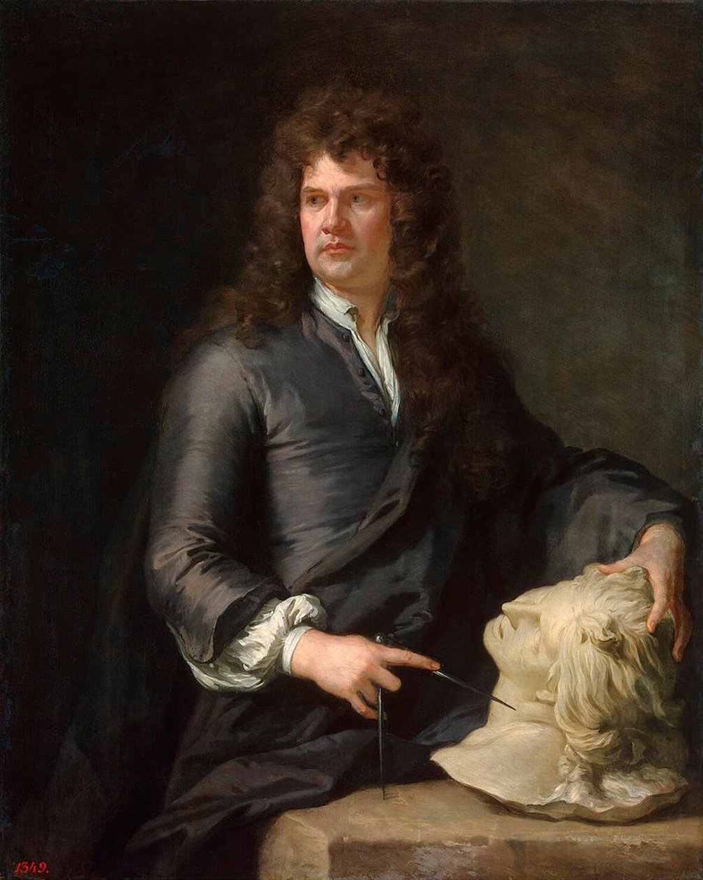 Portrét řezbáře Grinlinga Gibbonse, 1648-1721, před rokem 1690. od Sir Gotfrey Kneller