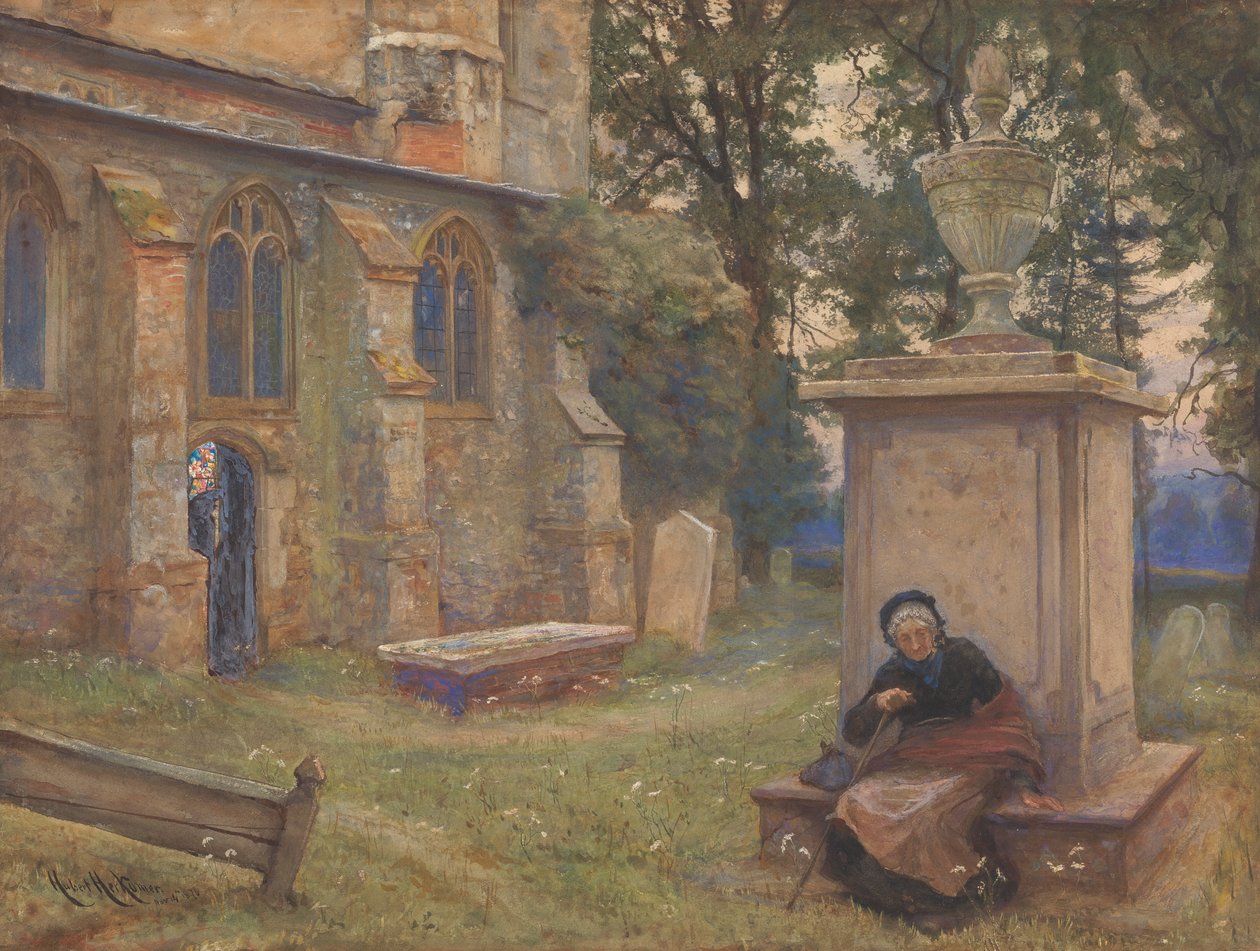 Odpočinek: Aldenham Church od Sir Hubert von Herkomer