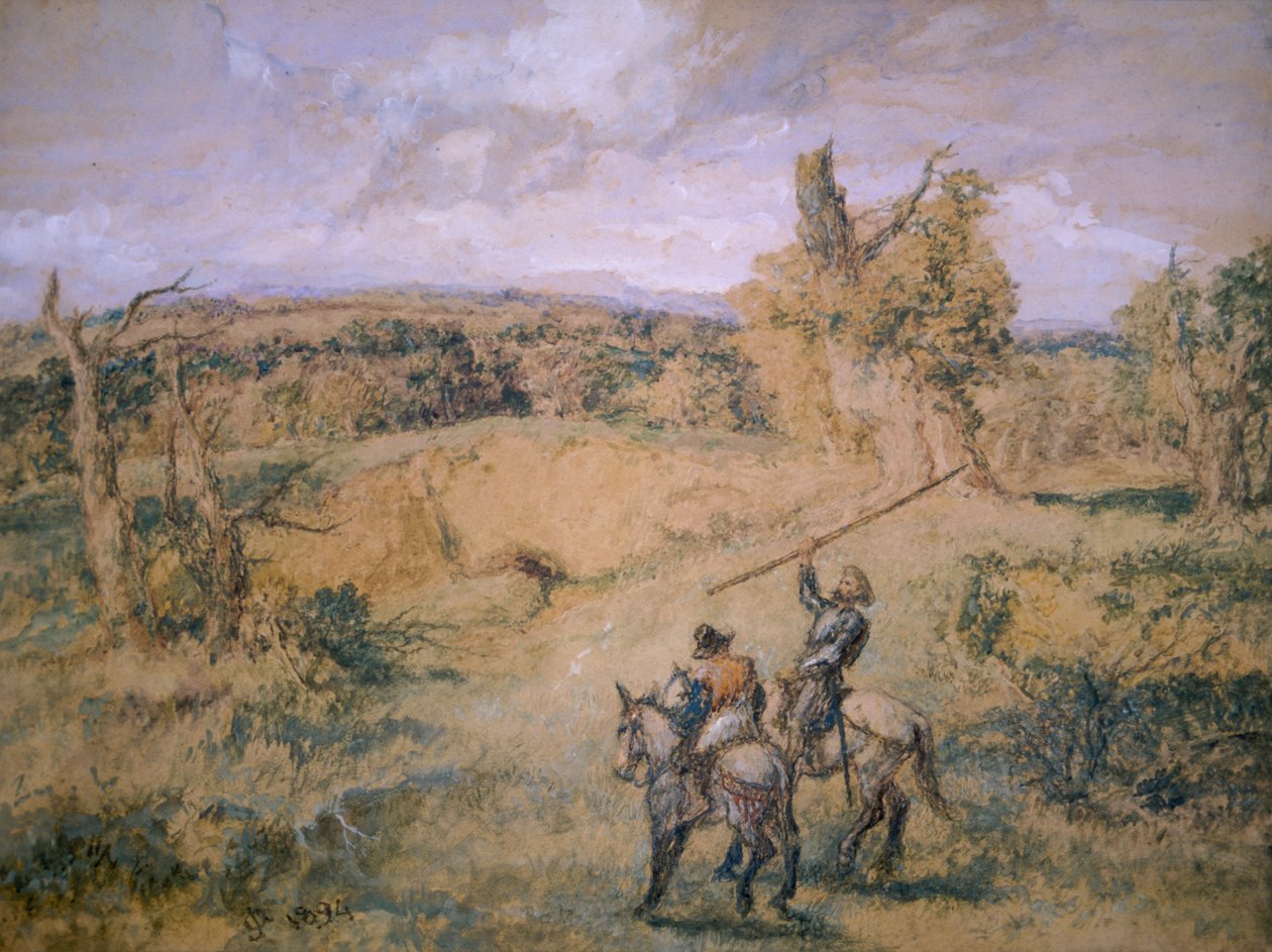"Don Quijote a Sancho Panza", 1894 od Sir John Gilbert