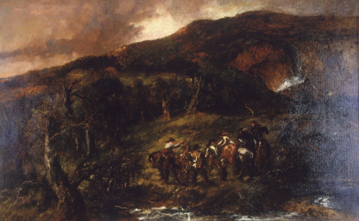 „Krajina s loveckou párty“, 1893 od Sir John Gilbert