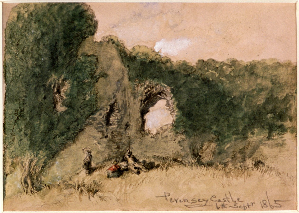 Hrad Pevensey, East Sussex, 1865 od Sir John Gilbert