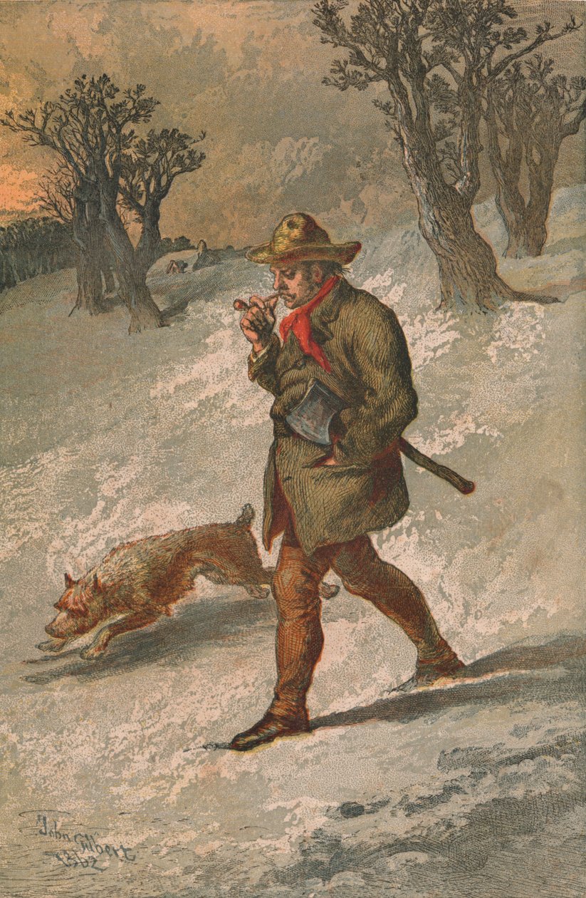 Dřevař a jeho pes, 1862. od Sir John Gilbert