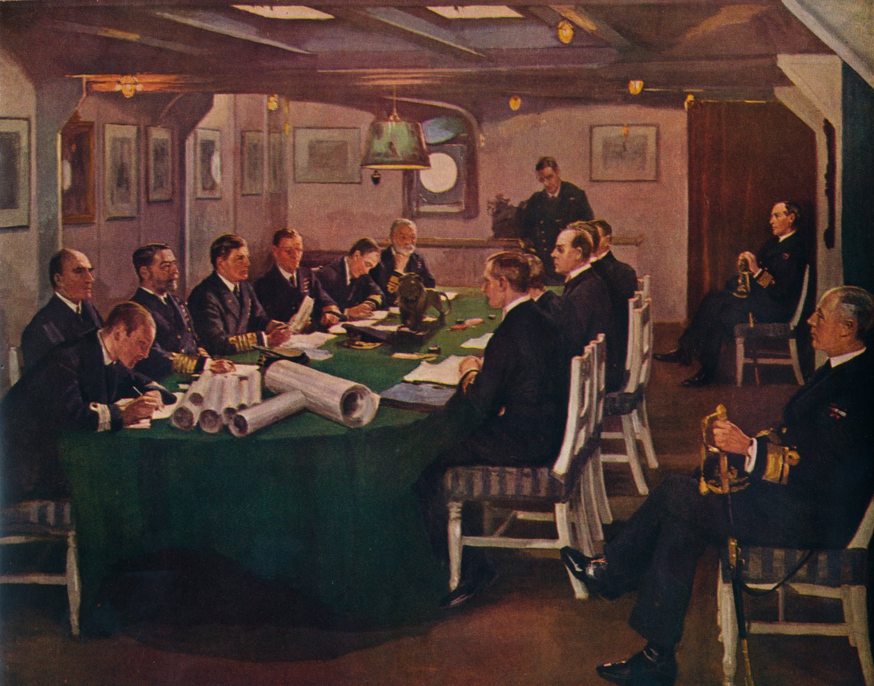 Přední kabina, H.M.S. Královna Alžběta, Rosyth, 16. listopadu 1918, 1935 od Sir John Lavery