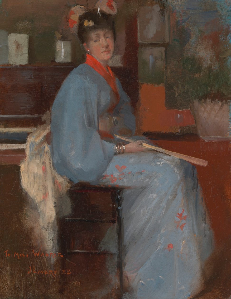 Žena v japonských šatech od Sir John Lavery