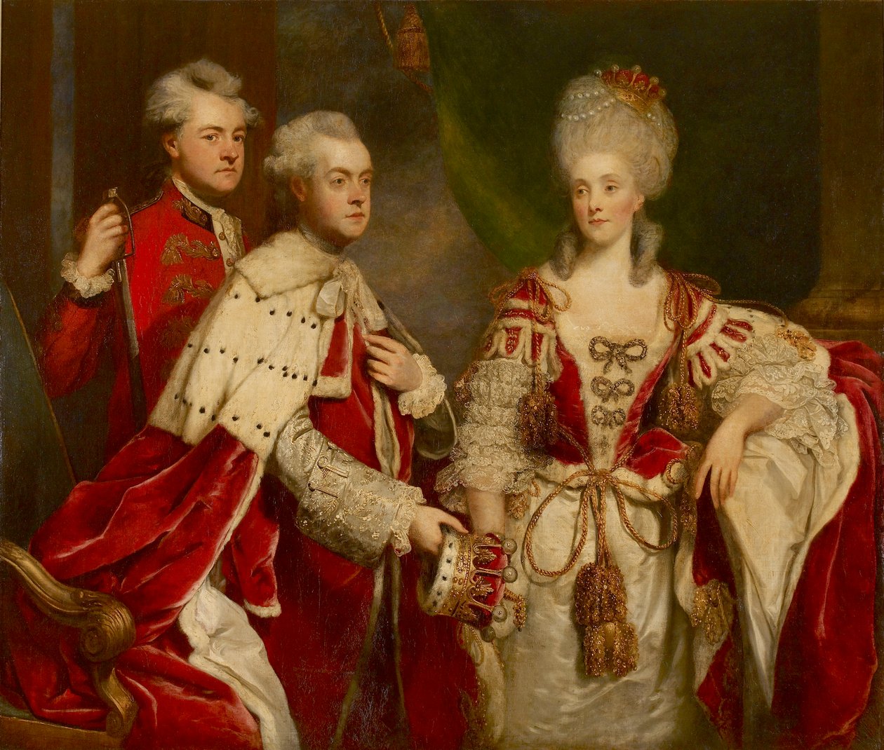 George, 2. hrabě Harcourt, jeho manželka Elizabeth a bratr William, 1780 od Sir Joshua Reynolds