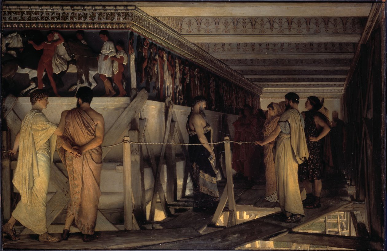 Pheidias a vlys Parthenonu, 1868-69 od Sir Lawrence Alma Tadema
