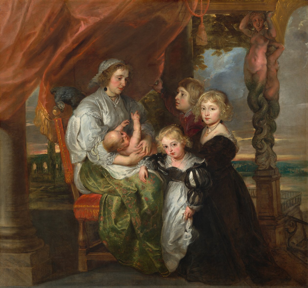 Deborah Kip, manželka sira Balthasara Gerbiera a její děti od Sir Peter Paul Rubens