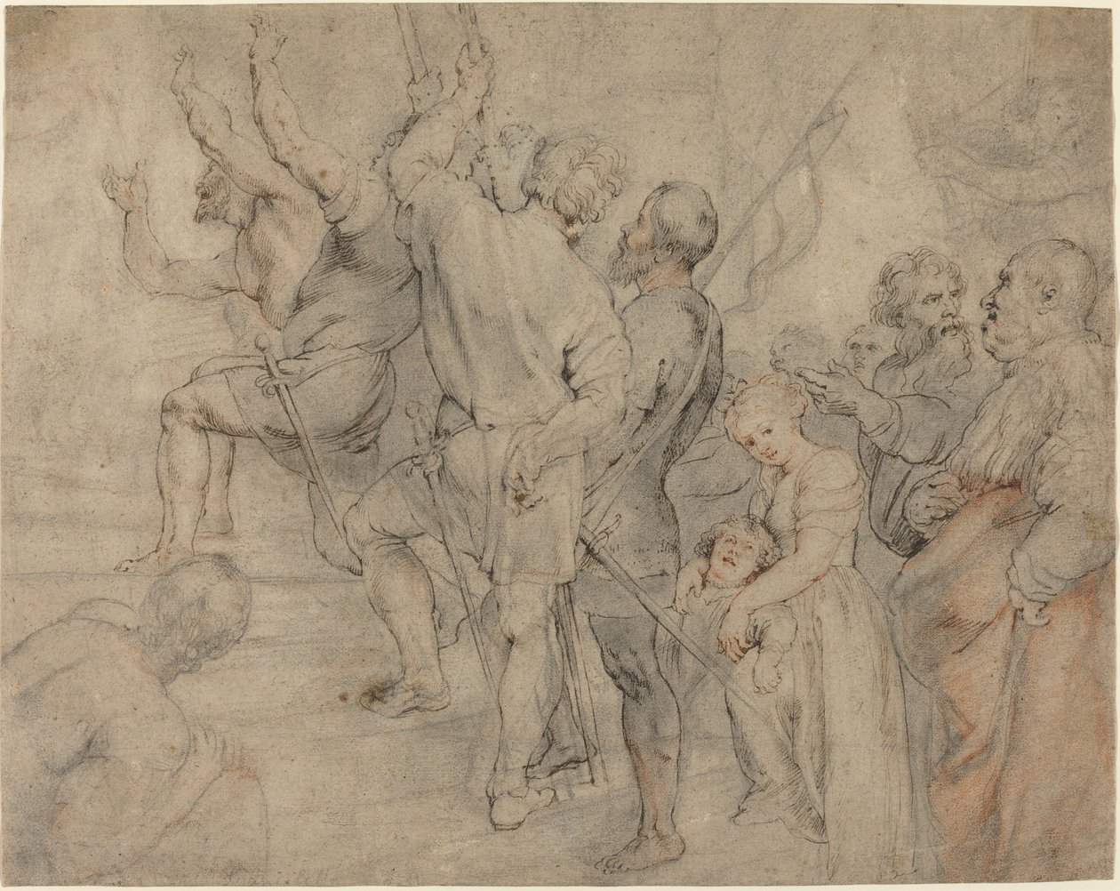 Část davu na Ecce Homo od Sir Peter Paul Rubens over Anonymous Italian after Titian