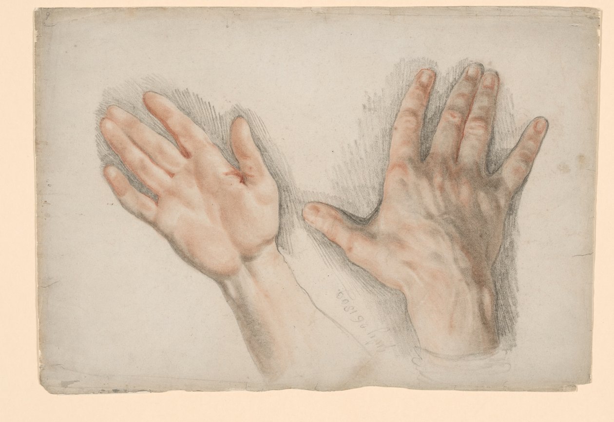 Dvě studie pravé ruky od Sir Thomas Lawrence