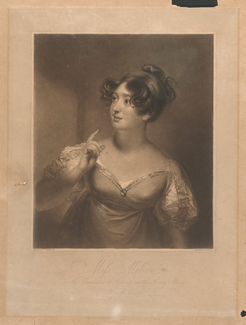Slečna Mellonová v postavě Voltante v Honey Moon od Sir William Beechey
