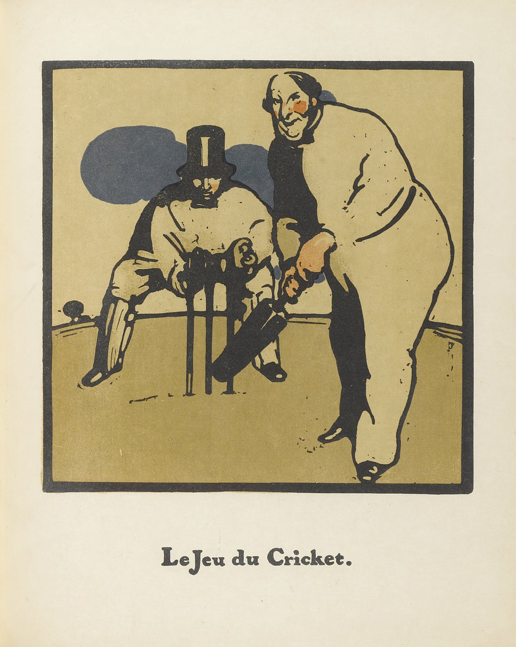 Kriketová hra. Z Almanachu dvanácti sportů, 1898 od Sir William Nicholson