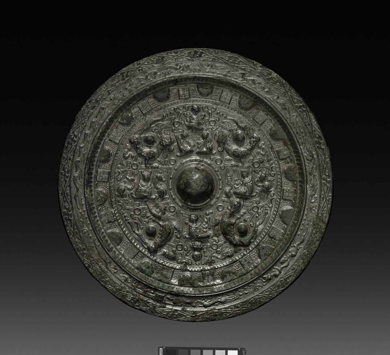 Zrcadlo s Xiwangmu, c.317-400 (bronz) od Six Dynasties Chinese School