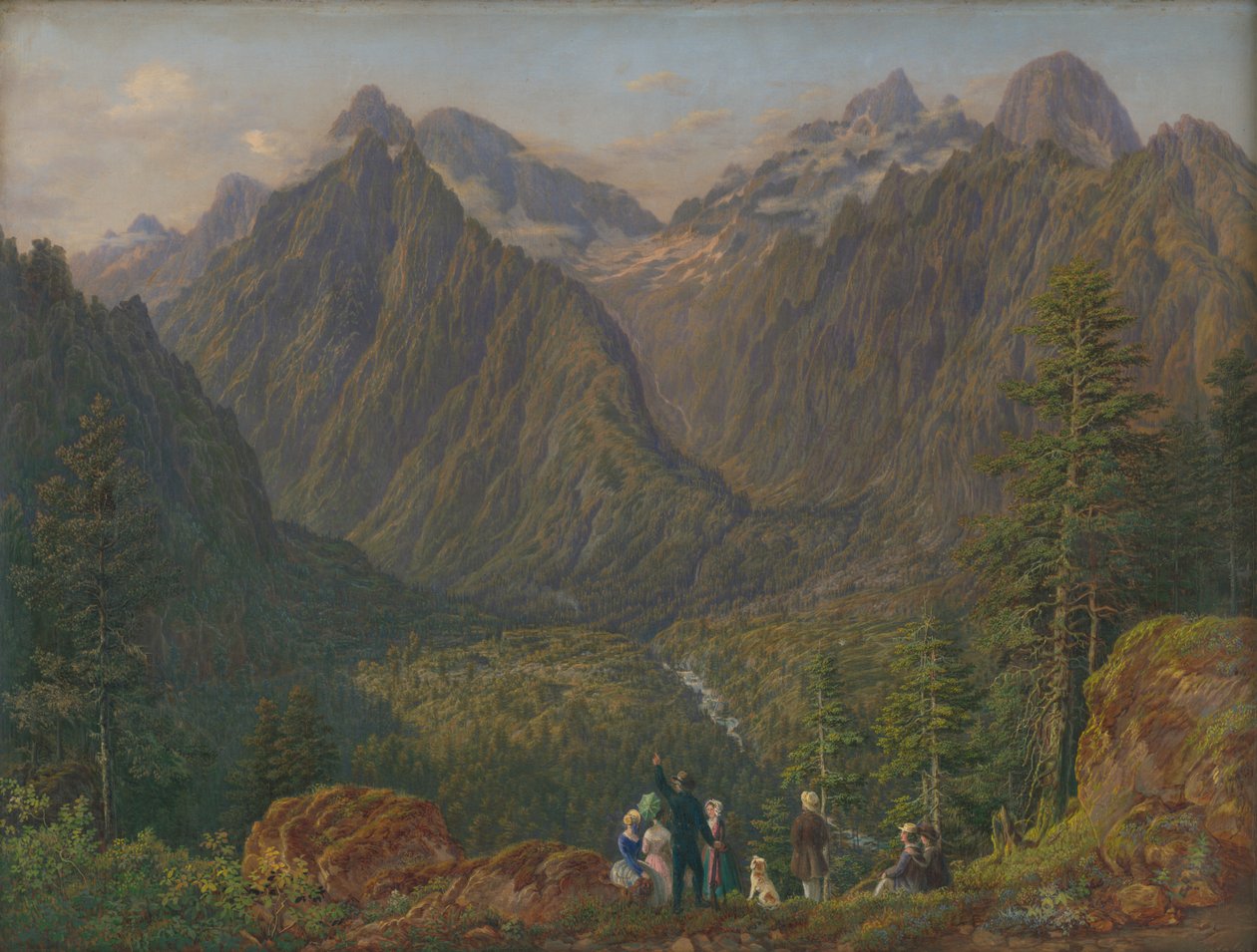Tatranská krajina s postavami, 1855 od Slovakian School