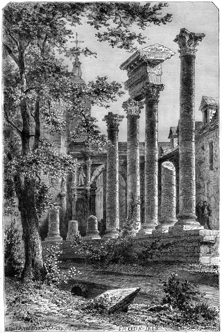 Pozůstatky římského divadla v Besancon, Francie, 1882-1884. od Smeeton