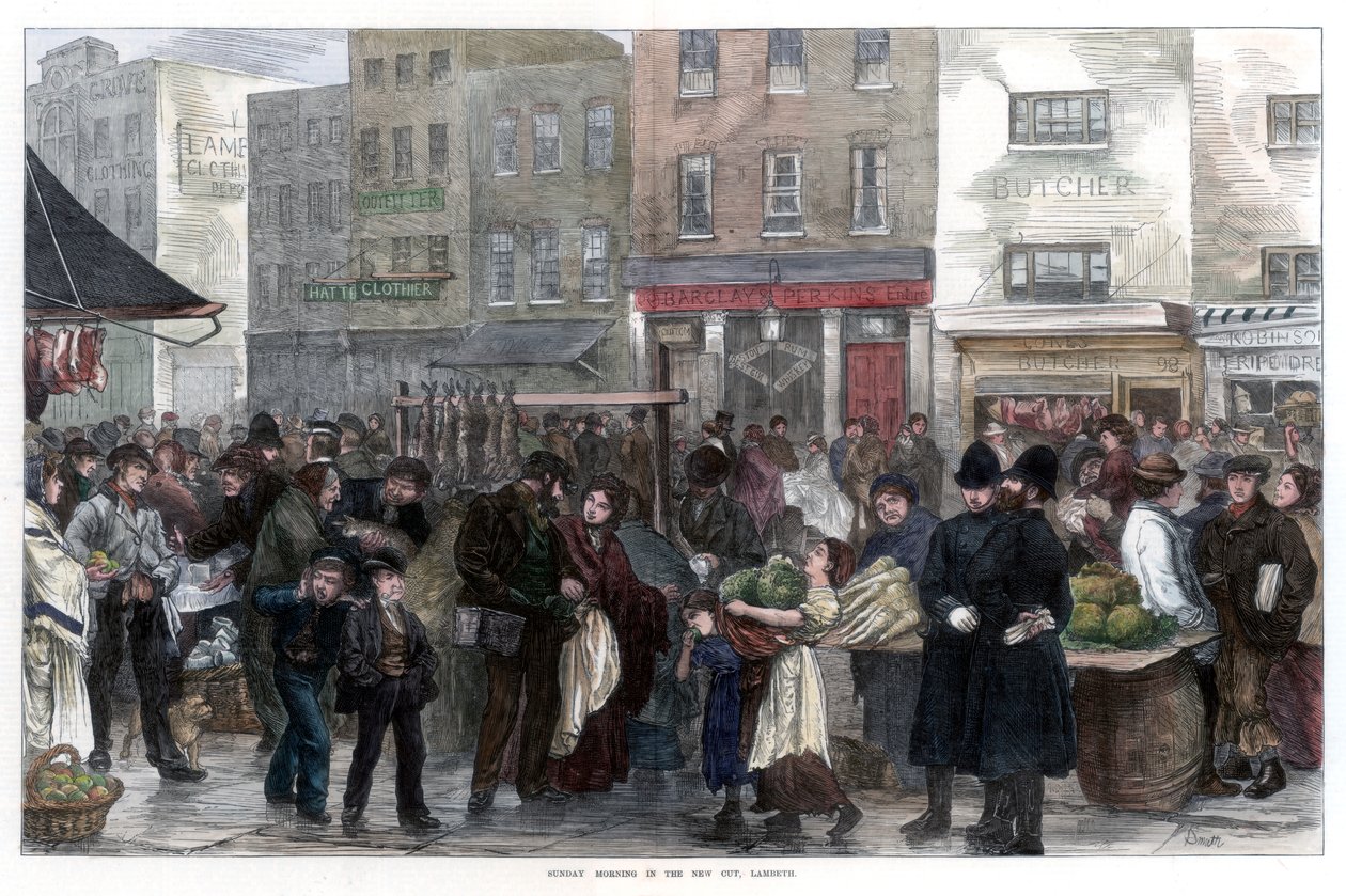 „Nedělní ráno v New Cut, Lambeth“, 1872 od Smith