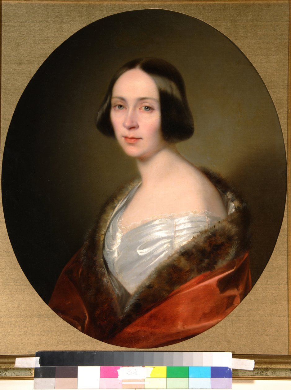 Portrét hraběnky Louise Trofimovny Golitsyny (1810-1887), rozené Baranové - Obraz Sandor Kozina (1808-1873), olej na plátně (68x55 cm), počátek 1840 - Portrét hraběnky Louise Trofimovna Golitsyna, Olej na plátně, Sandor Kozina Počátek 40. let 19. století)  od Sándor Kozina