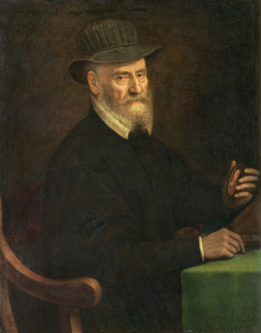 Portrét Giulia Clovia (1498-1578), umělce miniatur, držícího miniaturu, která je považována za umělkyni Lavinia Teerlinks (fl.1545-70), 1556 od Sofonisba Anguissola