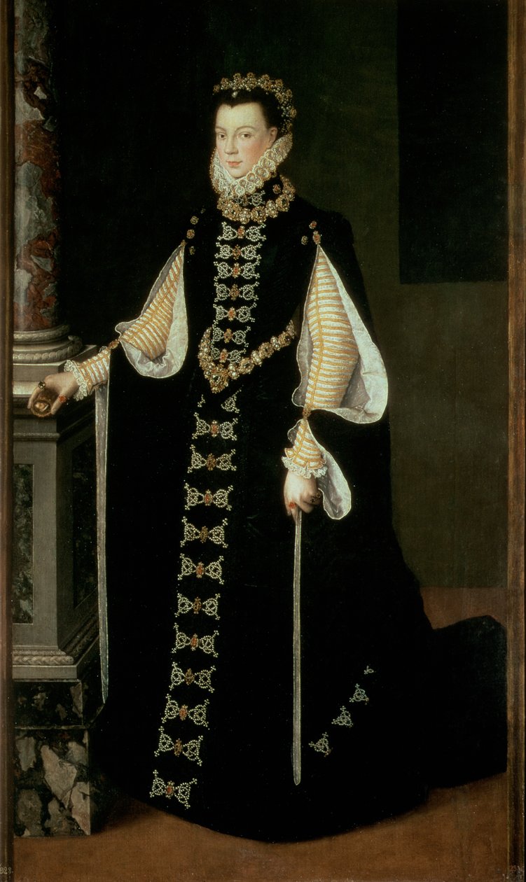 Isabella z Valois, královna Španělska (1545-68), manželka španělského krále Filipa II (1556-98) od Sofonisba Anguissola