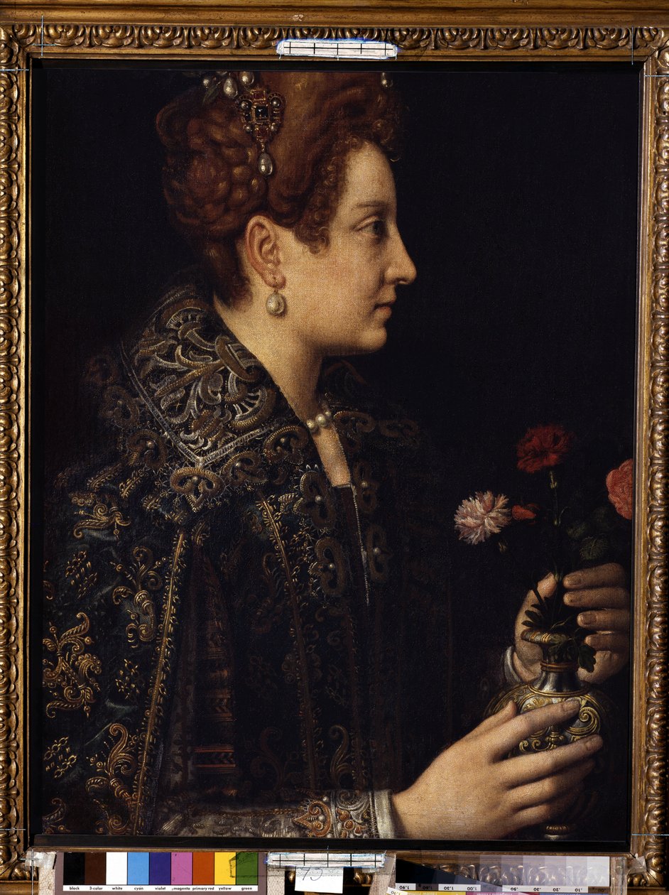 ""Portrait de femme de profil"" (Female portrait) Peinture de Sofonisba Anguissola (vers 1532-1625) Dim. 68.5x52.5 cm Musee de l