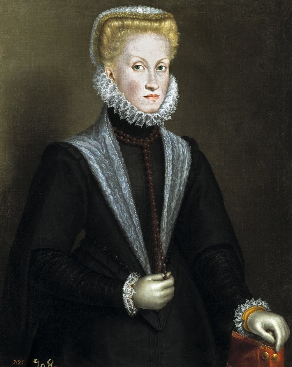 Portrét Anny Rakouské 1549-1580, královna choť Španělska a Portugalska, 1573. od Sofonisba Anguissola