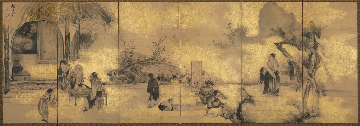 The Eight Immortals of the Wine Cup, později 1700. od Soga Shohaku