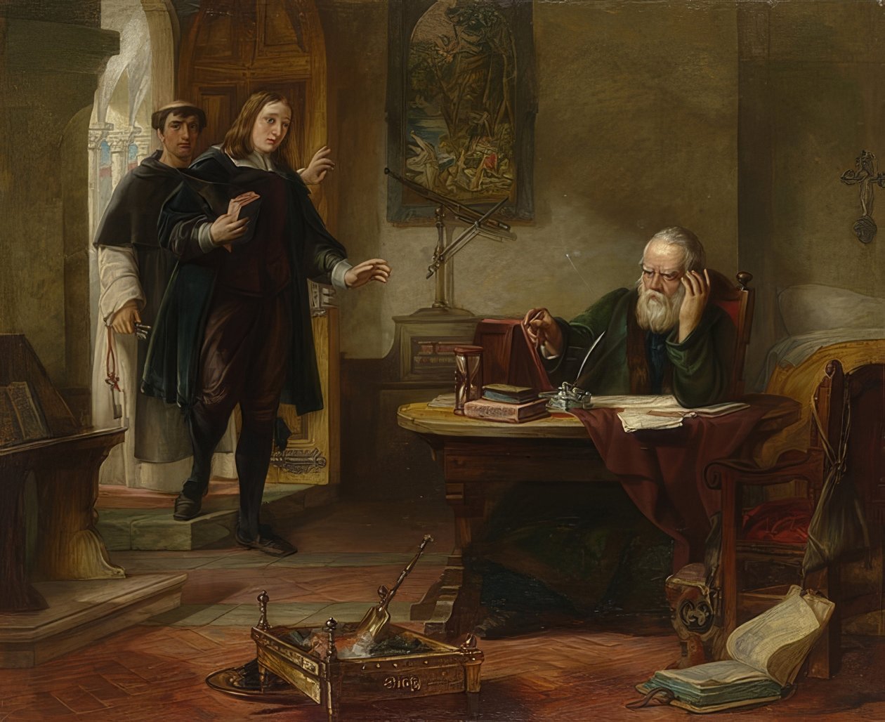 John Milton navštíví Galileo Galilei. 1847 od Solomon Alexander Hart