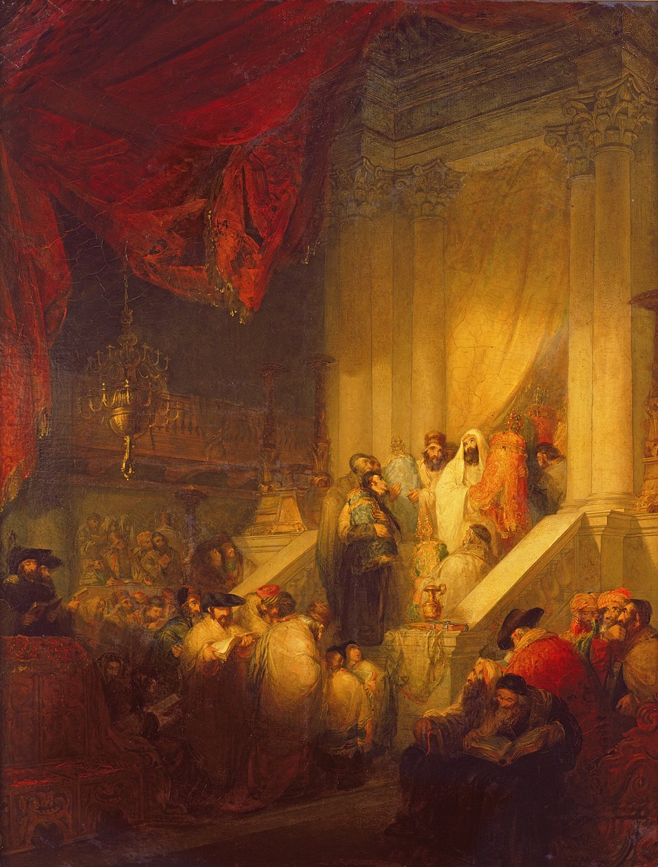 Čtení zákona v synagoze od Solomon Alexander Hart