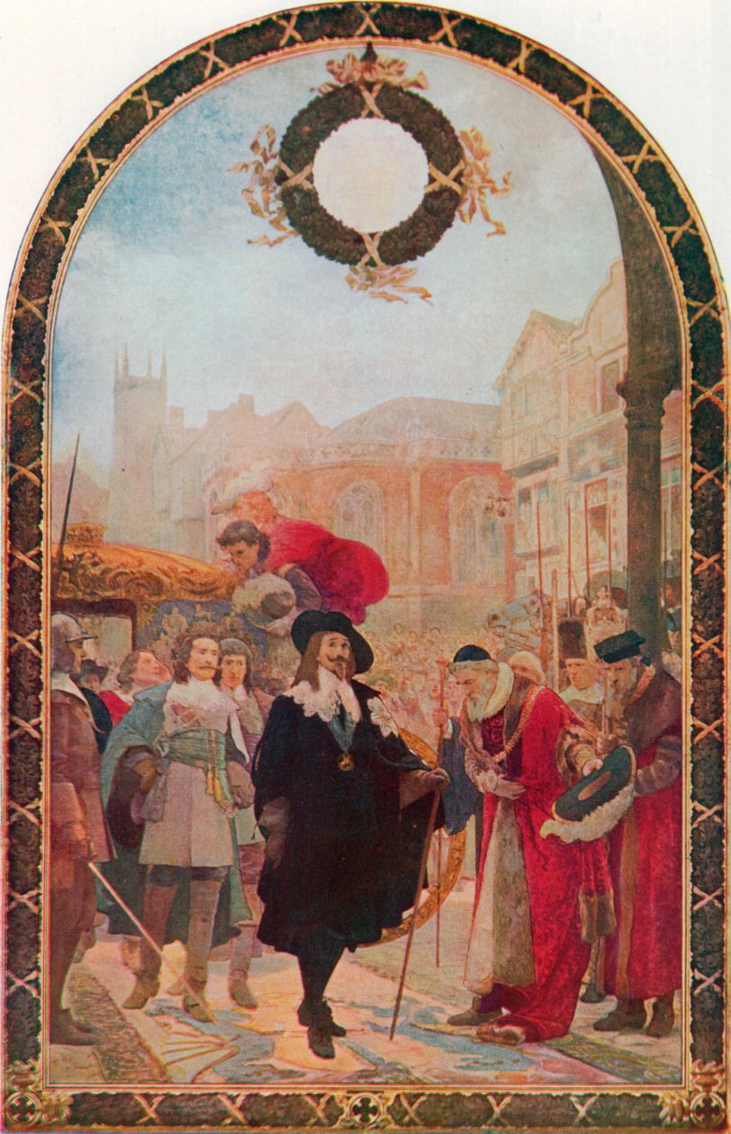 Karel I. žádá pět poslanců v Guildhall od Solomon Joseph Solomon