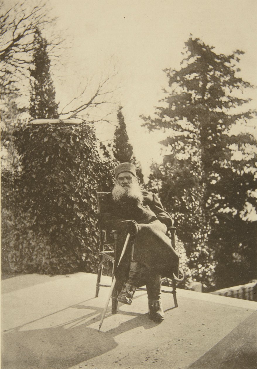 Ruský autor Leo Tolstoy, Gaspra, Krym, Rusko, 1902. od Sophia Andreevna Tolstaya
