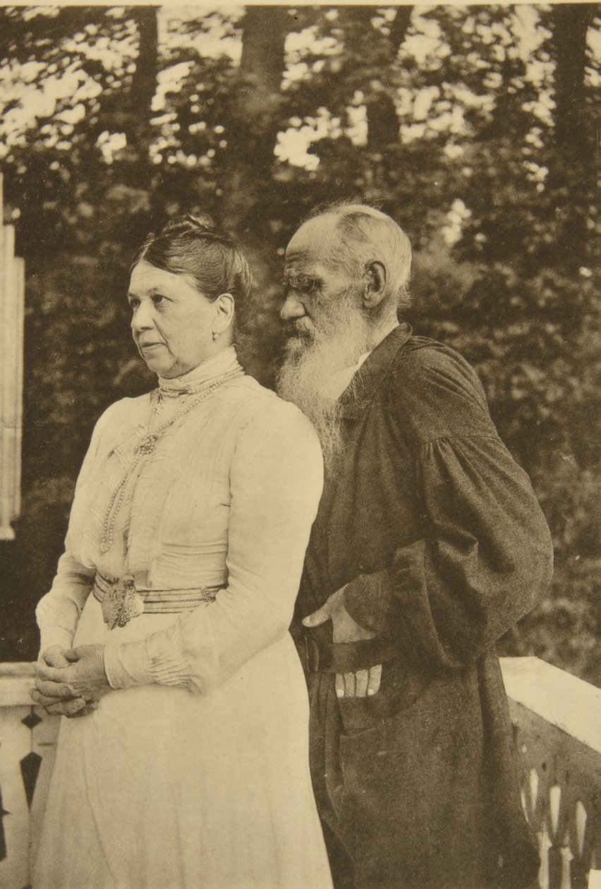 Ruský autor Lev Tolstoj a jeho manželka Sophia, Rusko, 90. léta 19. století. od Sophia Andreevna Tolstaya