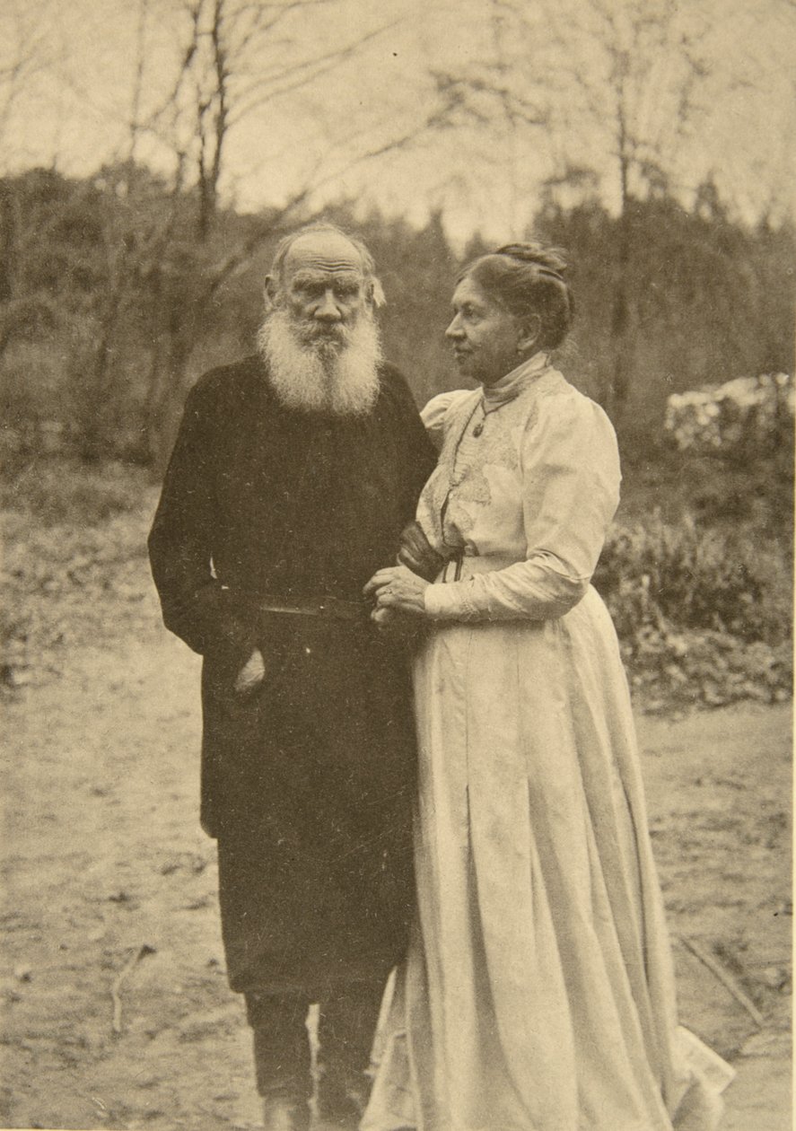 Ruský autor Leo Tolstoj a jeho manželka Sophia, Rusko, 23. září 1910. od Sophia Andreevna Tolstaya