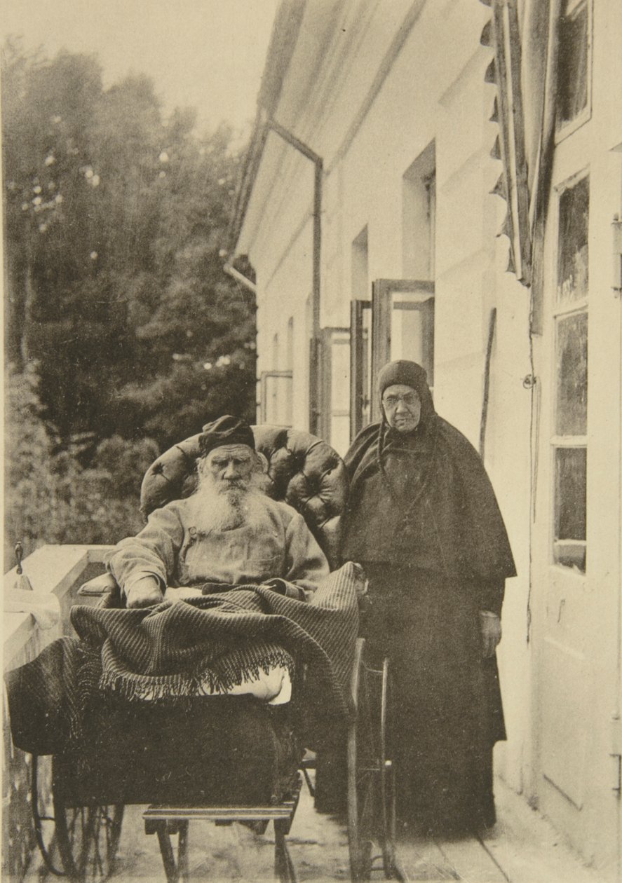 Ruský autor Lev Tolstoj se svou sestrou Marií Nikolajevnou, Rusko, 1900 od Sophia Andreevna Tolstaya