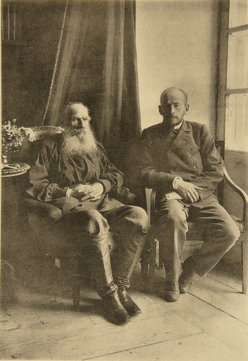 Ruský autor Leo Tolstoy se svým synem Leem, Rusko, 1899 od Sophia Andreevna Tolstaya