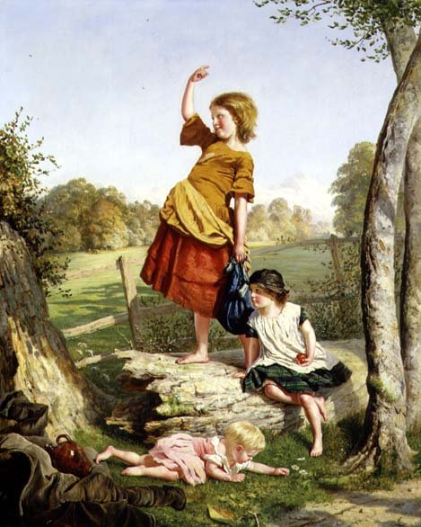 Večeře (olej na plátně) od Sophie Anderson