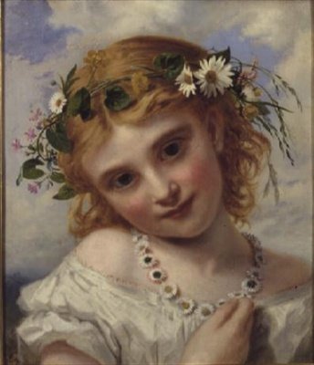 Mladá dívka s girlandou z Marguerites od Sophie Anderson