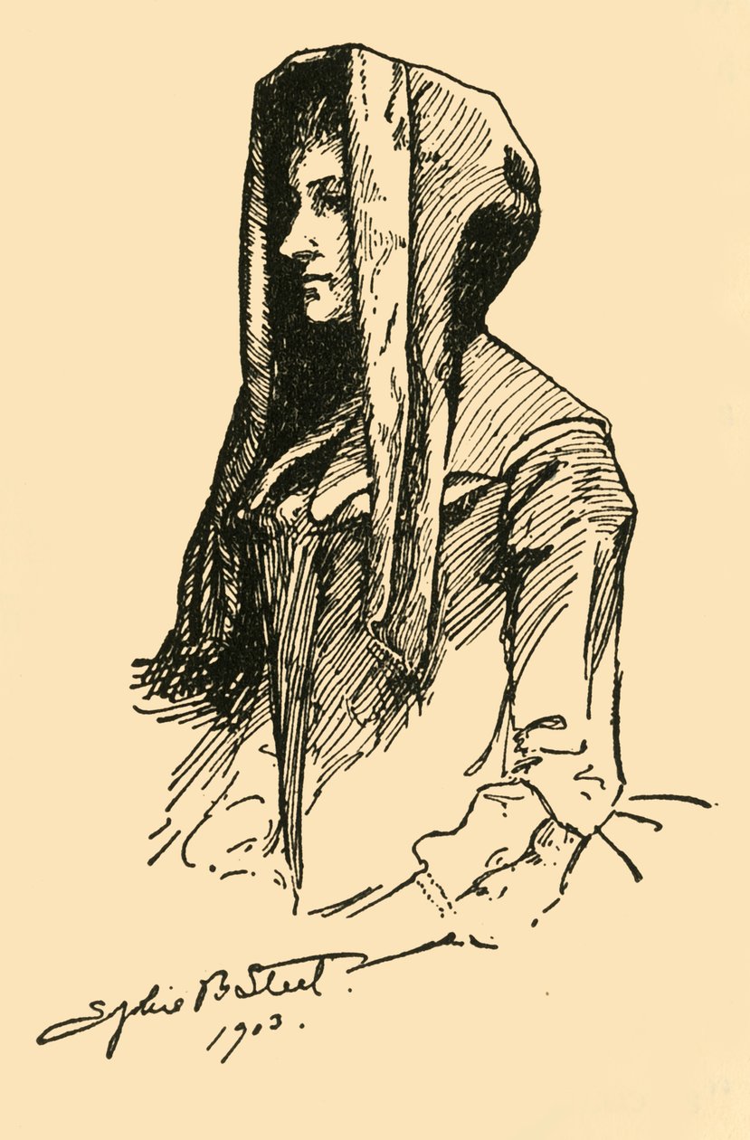 Camlet Hood, převzato z původního oděvu, c1702, 1903, 1937. od Sophie B. Steel