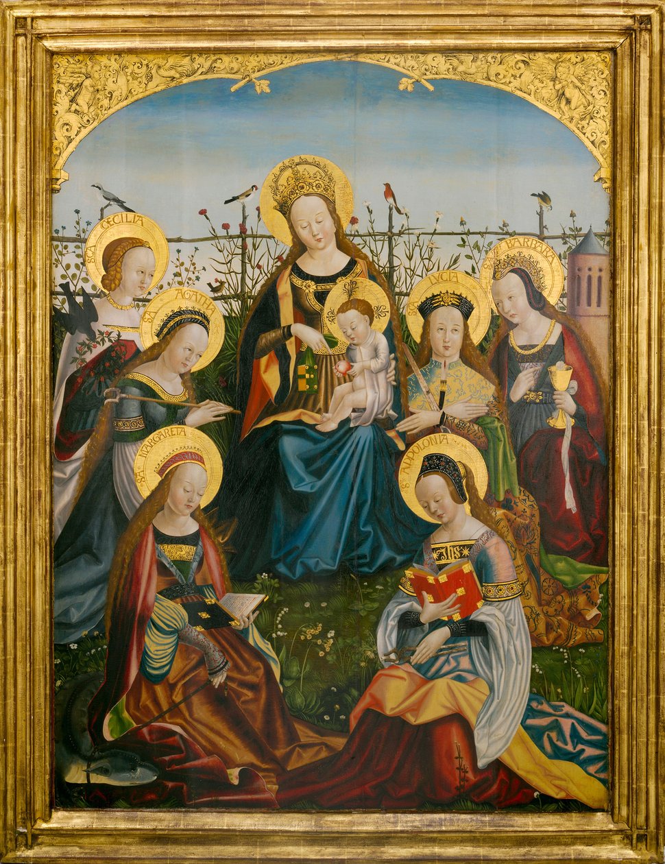 Triptych Panny Marie s dítětem a světci (střední panel) od South German School