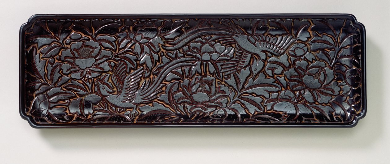 Vyřezávaný podnos (lakované dřevo) od Southern Song Dynasty Chinese School