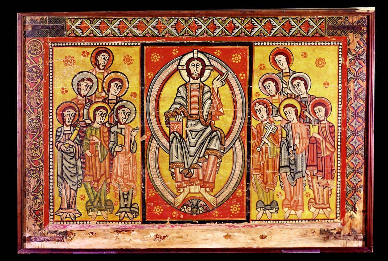 Kristus v majestátu obklopený dvanácti apoštoly (tempera na desce) od Spanish School