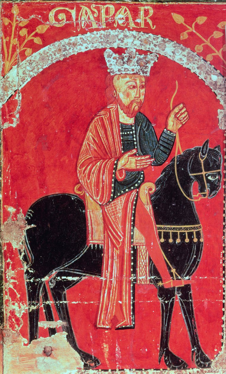 King Melchior (tempera na panelu) od Spanish School