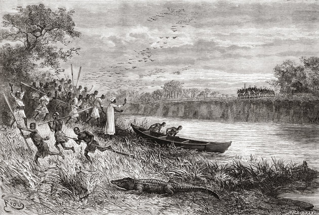 Řeka Ruaha, Tanzanie, z „Africa Pintoresca“, vydáno 1888 od Spanish School
