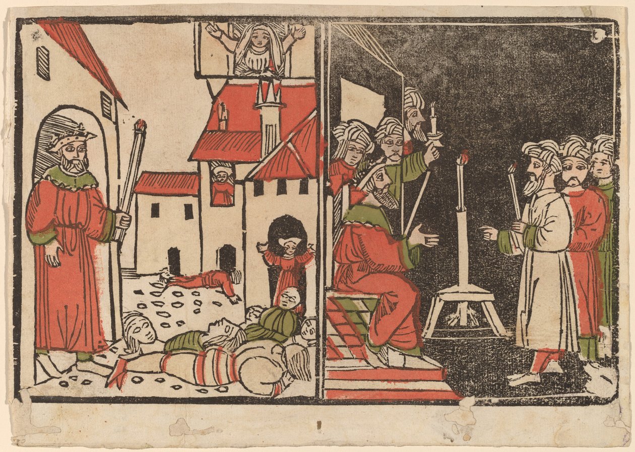 Masakr prvorozených a egyptská temnota od Spanish 15th Century