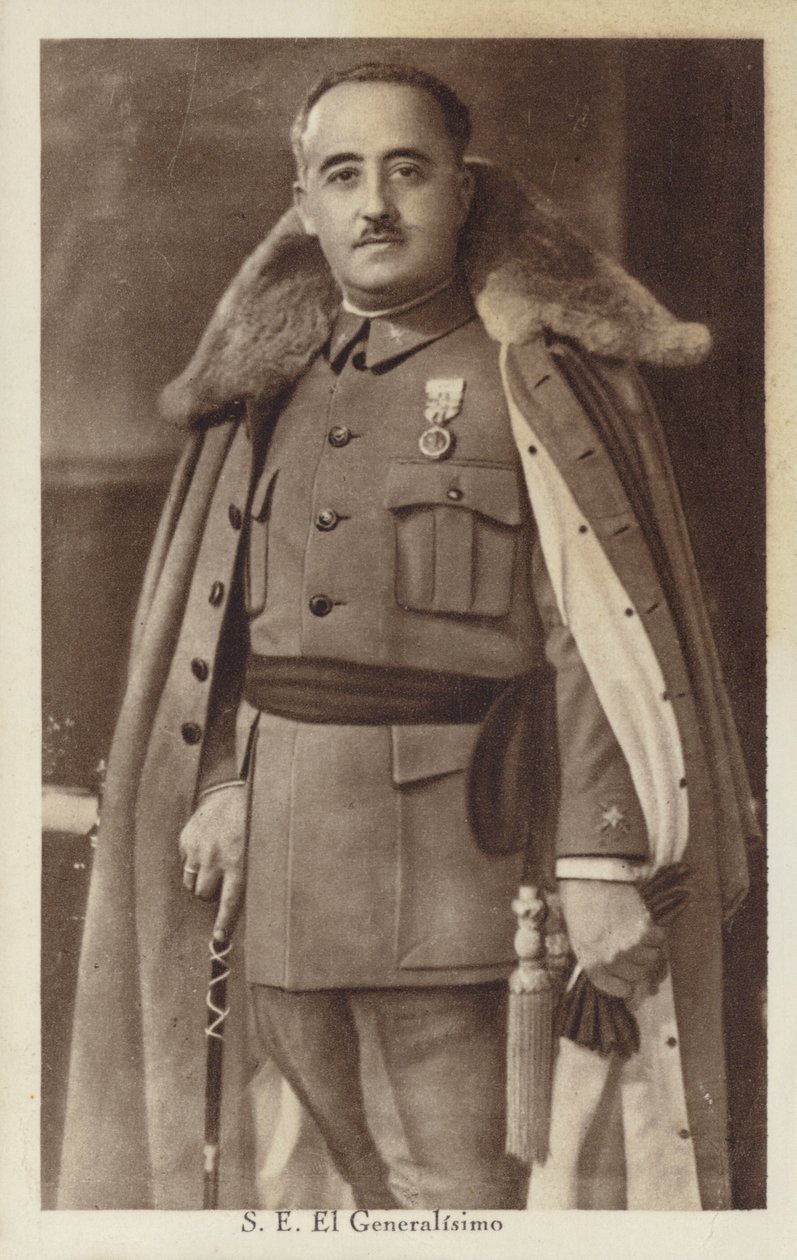 Francisco Franco, španělský generál a diktátor (čb fotografie) od Spanish Photographer