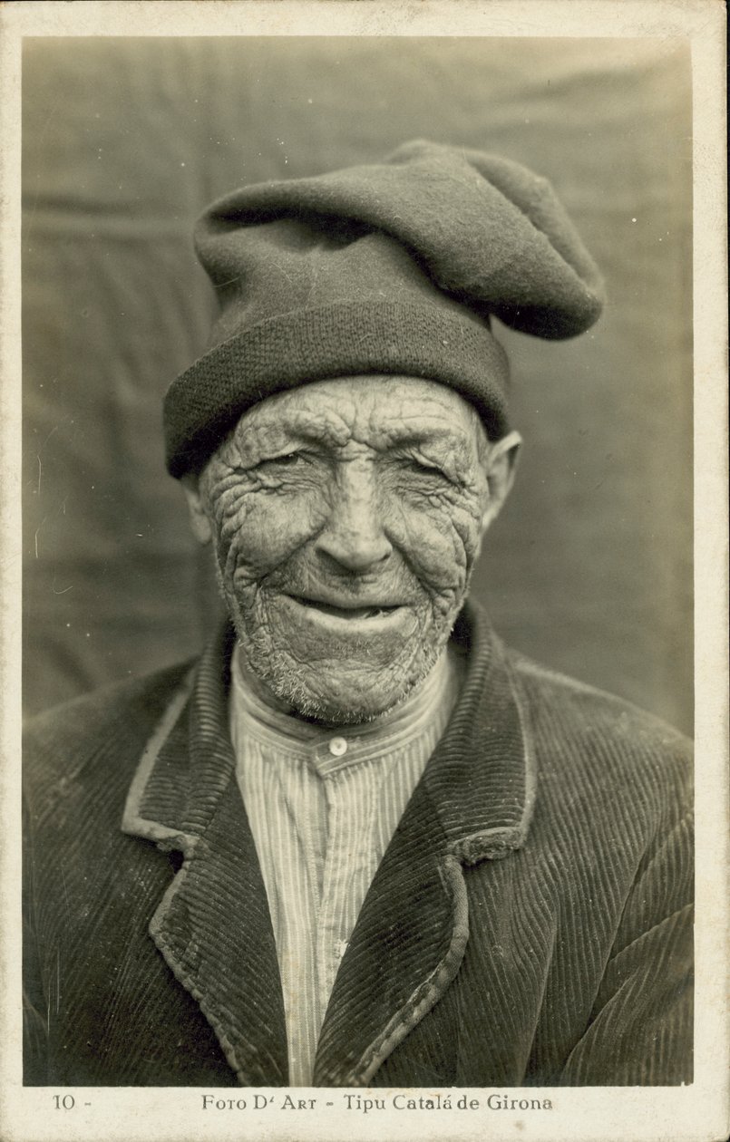 Starý muž z Girony, Španělsko (čb fotografie) od Spanish Photographer